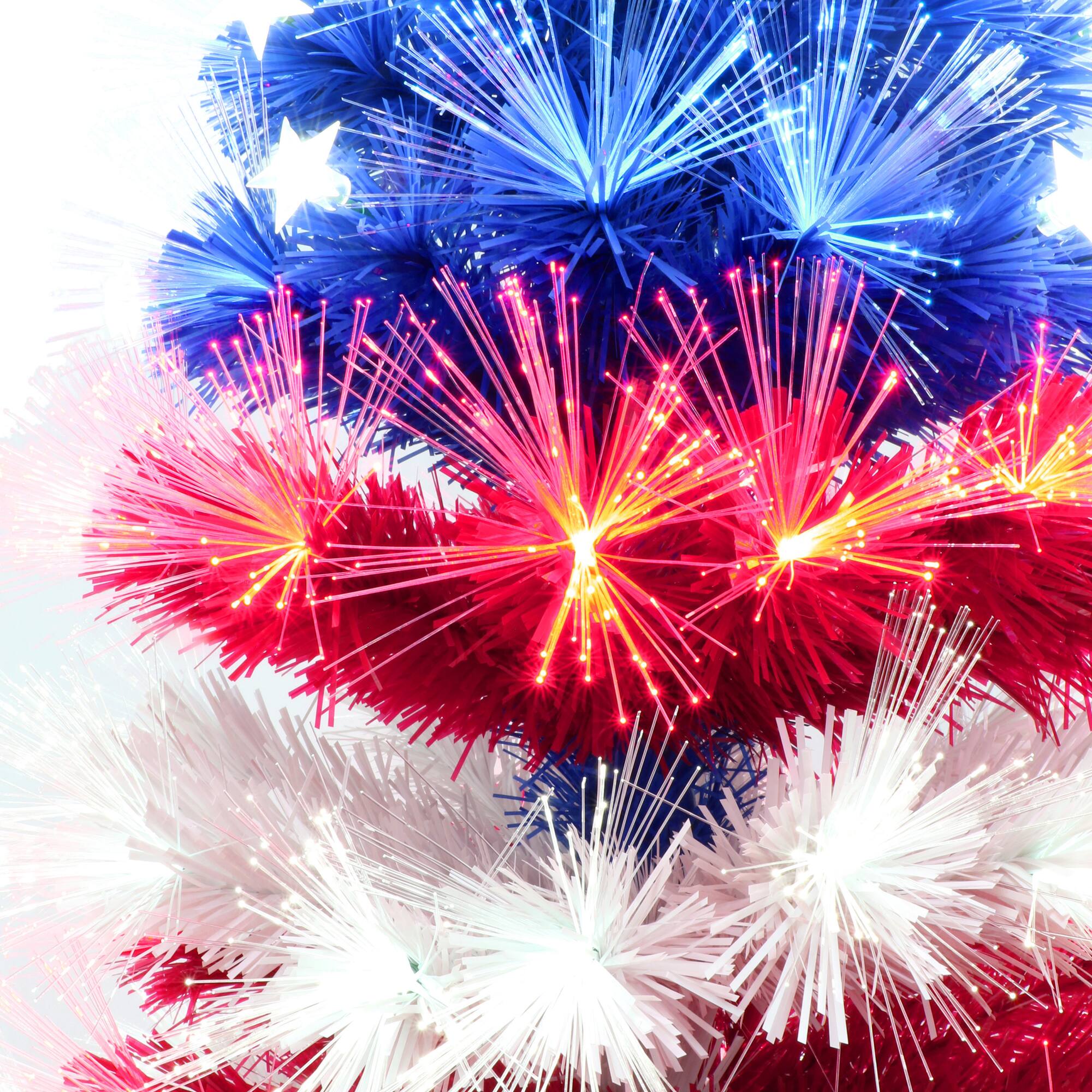 6 Pack: 4ft. Fiber Optic Patriotic Artificial Christmas Tree